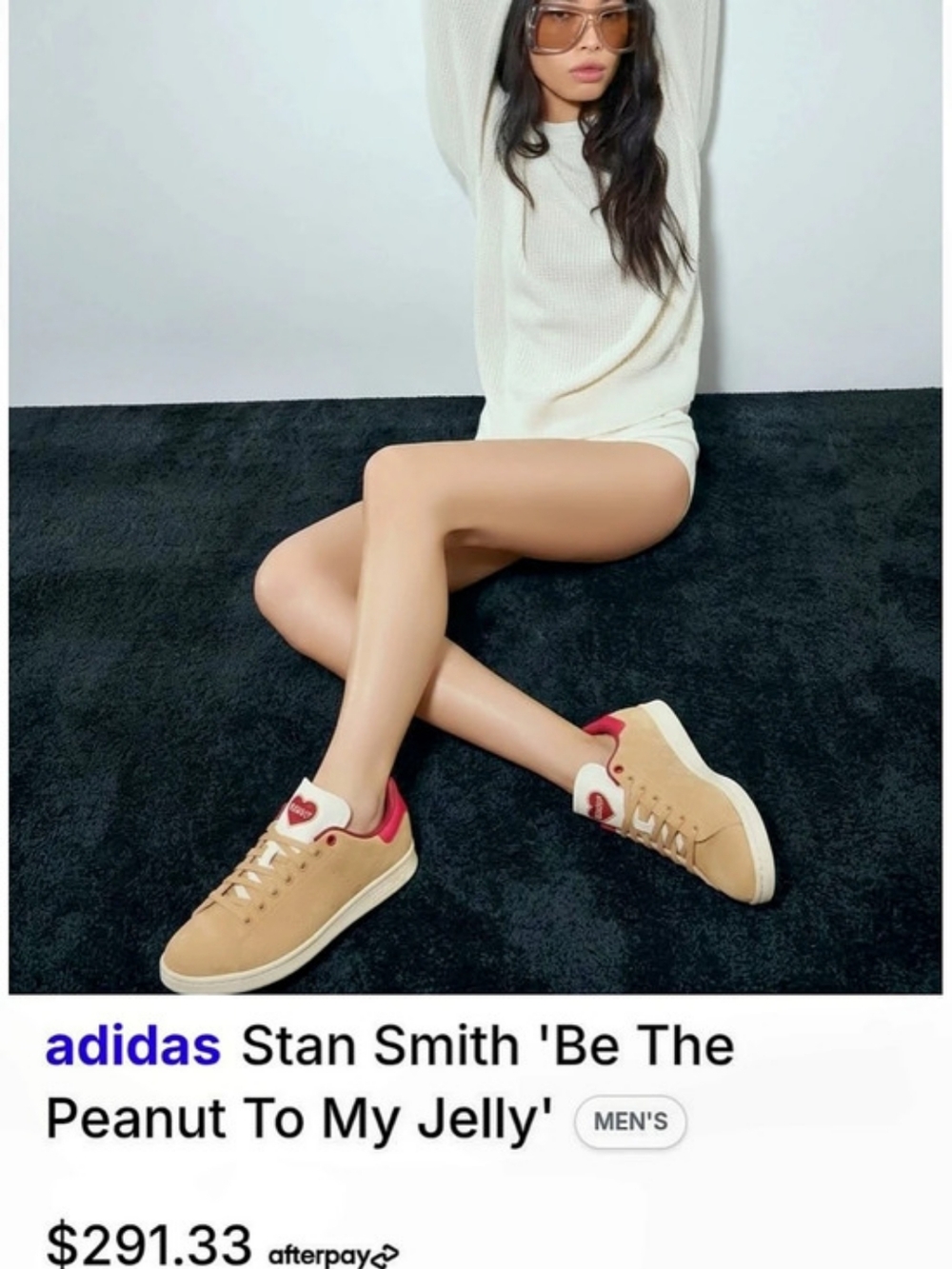 adidas Stan Smith Be The Peanut To My Jelly Suede Sneakers in Brown & Red